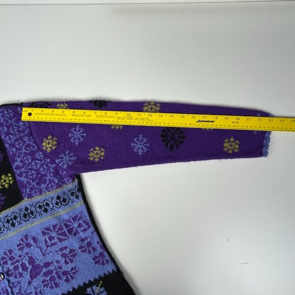 Alpaca Imports Cardigan‎ Sweater Womens Large Handmade Knit Wool Blend Bohemian - Picture 12 of 14